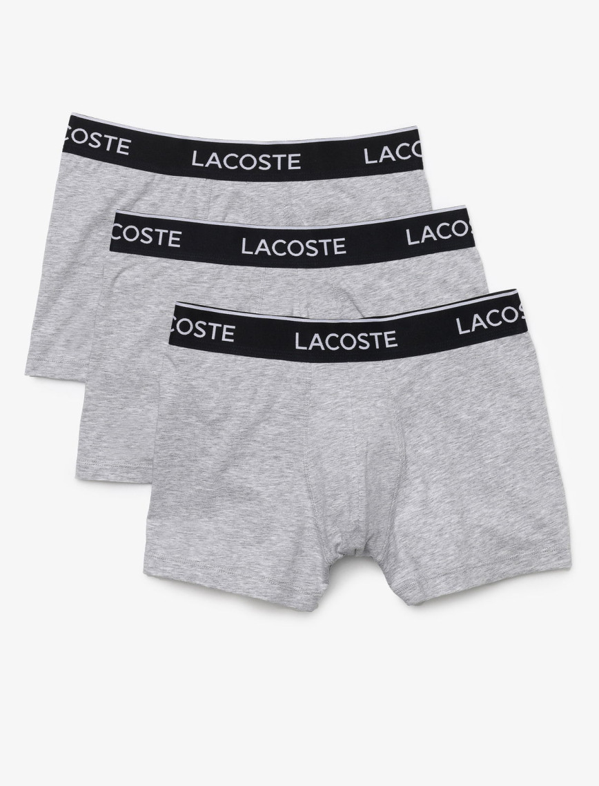 Lacoste Classic Erkek 3'lü Gri Boxer Lacoste Classic Erkek 3'lü Gri Boxer