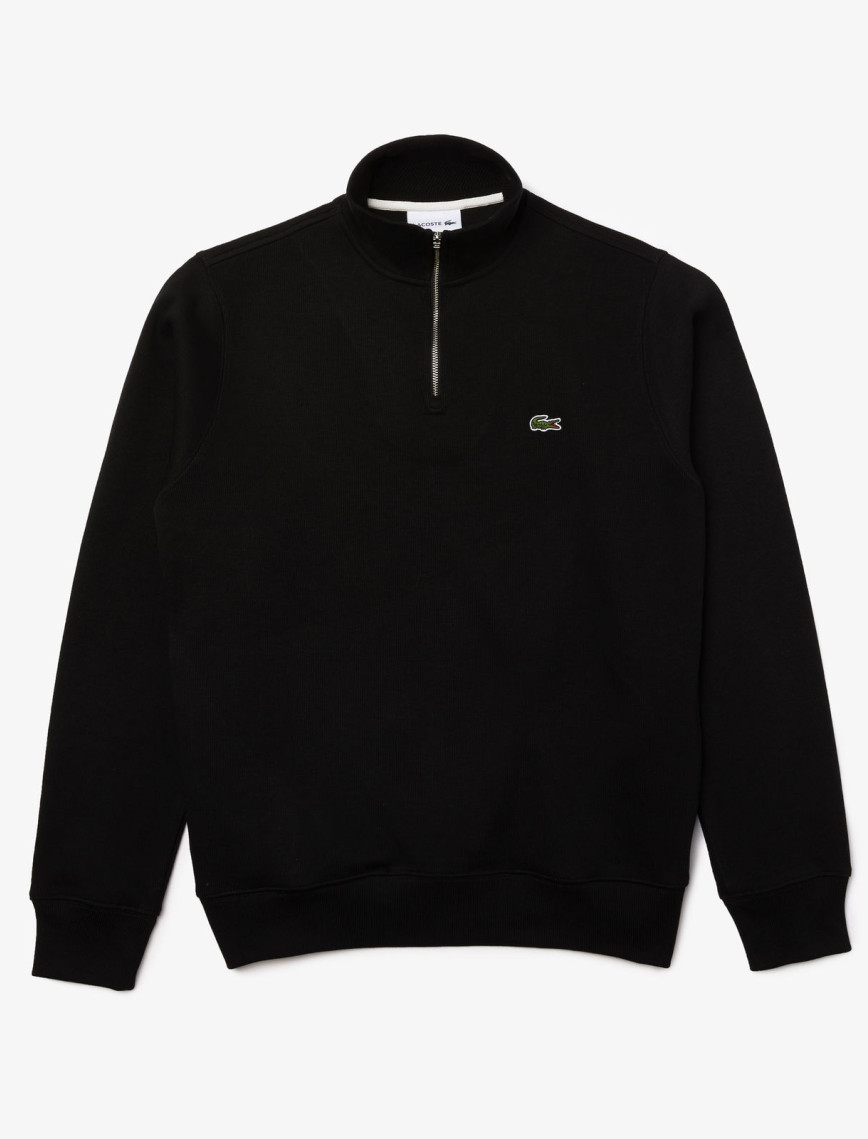 Lacoste Erkek Classic Fit Yarım Fermuarlı Siyah Sweatshirt Lacoste Erkek Classic Fit Yarım Fermuarlı Siyah Sweatshirt