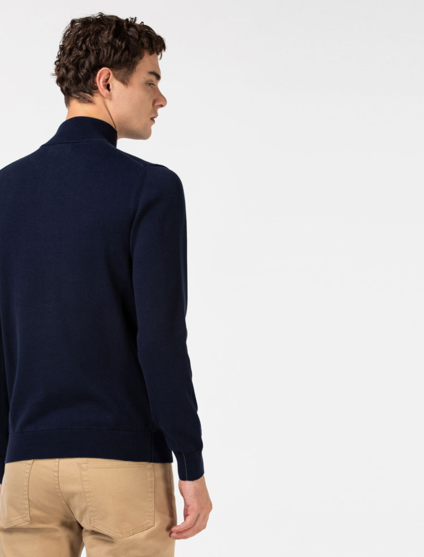 Lacoste Erkek Regular Fit Yarım Fermuarlı Organik Pamuk Lacivert Kazak Lacoste Erkek Regular Fit Yarım Fermuarlı Organik Pamuk Lacivert Kazak