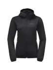 Jack Wolfskin Windhain Hoody Kadın Siyah Softshell Jack Wolfskin Windhain Hoody Kadın Siyah Softshell