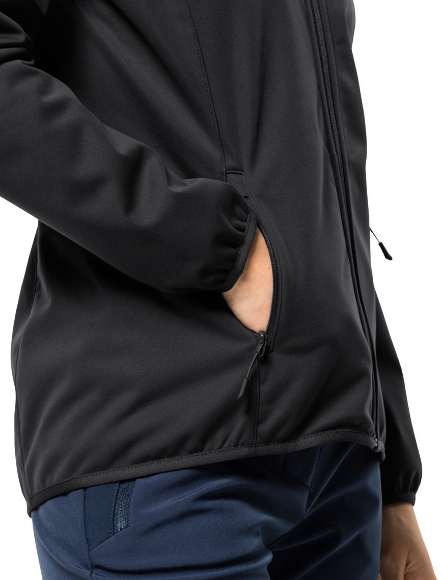 Jack Wolfskin Windhain Hoody Kadın Siyah Softshell Jack Wolfskin Windhain Hoody Kadın Siyah Softshell