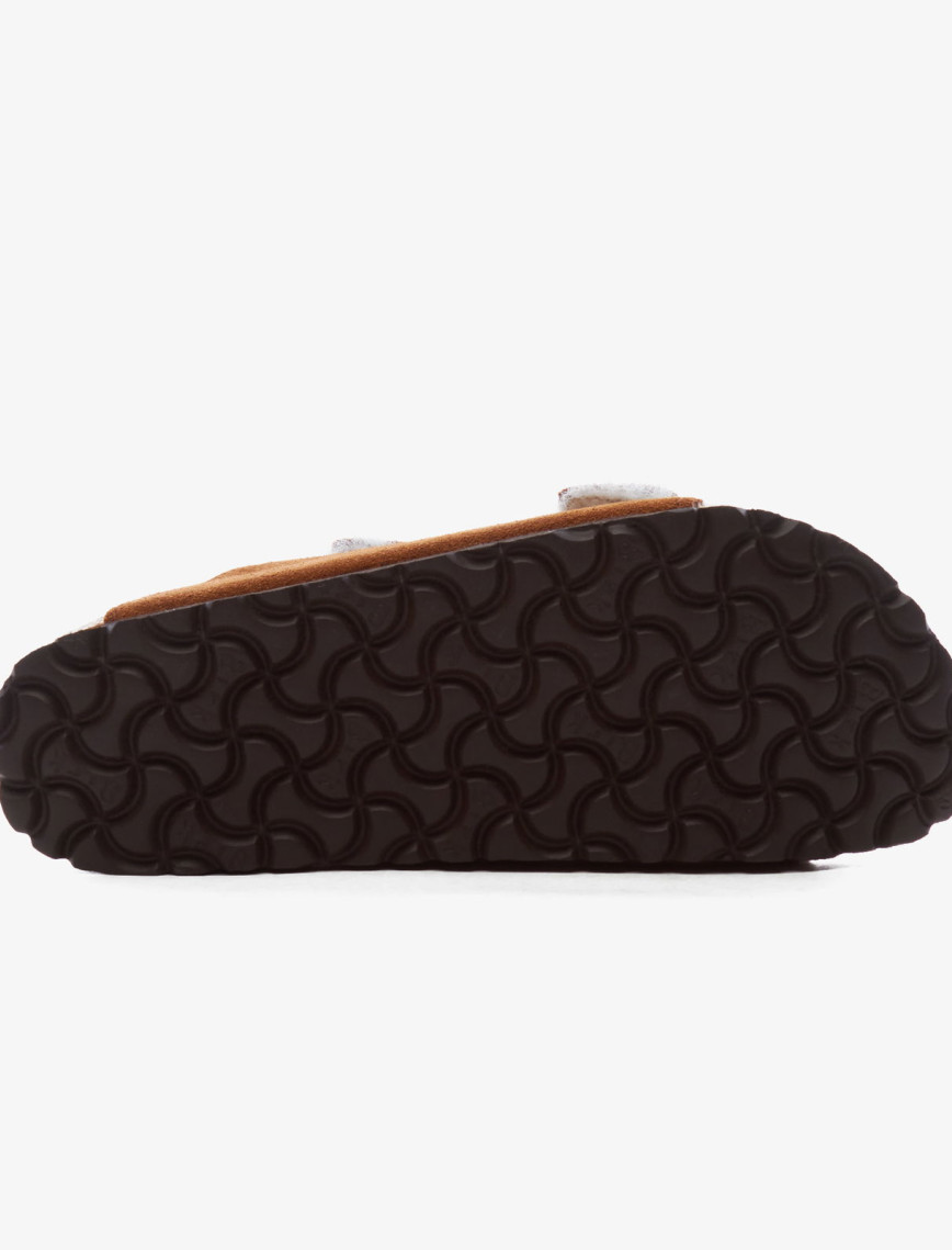 Birkenstock Kahverengi Unisex Çift Bantlı Süet Terlik Birkenstock Kahverengi Unisex Çift Bantlı Süet Terlik