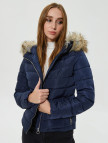 Only Onlnewellan Quilted Hood Kadın Mavi Mont Only Onlnewellan Quilted Hood Kadın Mavi Mont