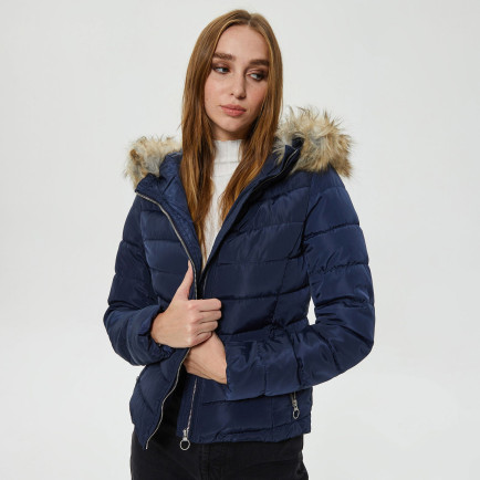 Only Onlnewellan Quilted Hood Kadın Mavi Mont Only Onlnewellan Quilted Hood Kadın Mavi Mont