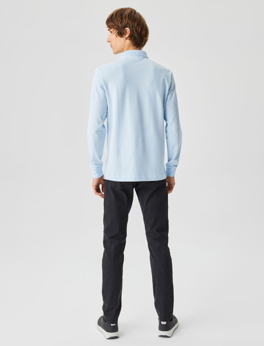 Lacoste Paris Erkek Regular Fit Uzun Kollu Mavi Polo Lacoste Paris Erkek Regular Fit Uzun Kollu Mavi Polo