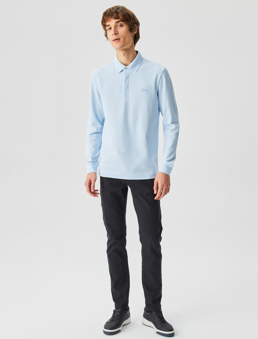 Lacoste Paris Erkek Regular Fit Uzun Kollu Mavi Polo Lacoste Paris Erkek Regular Fit Uzun Kollu Mavi Polo