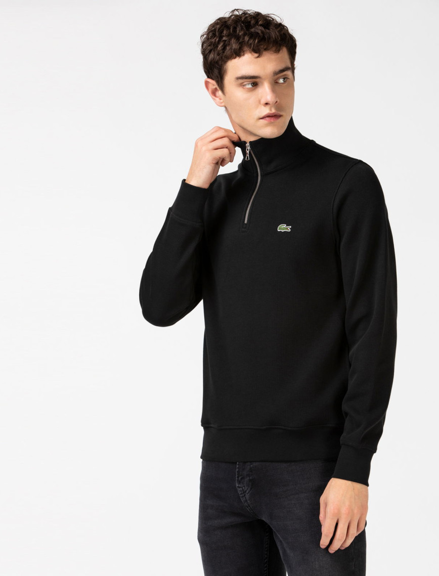 Lacoste Erkek Classic Fit Fermuarlı Siyah Sweatshirt Lacoste Erkek Classic Fit Fermuarlı Siyah Sweatshirt