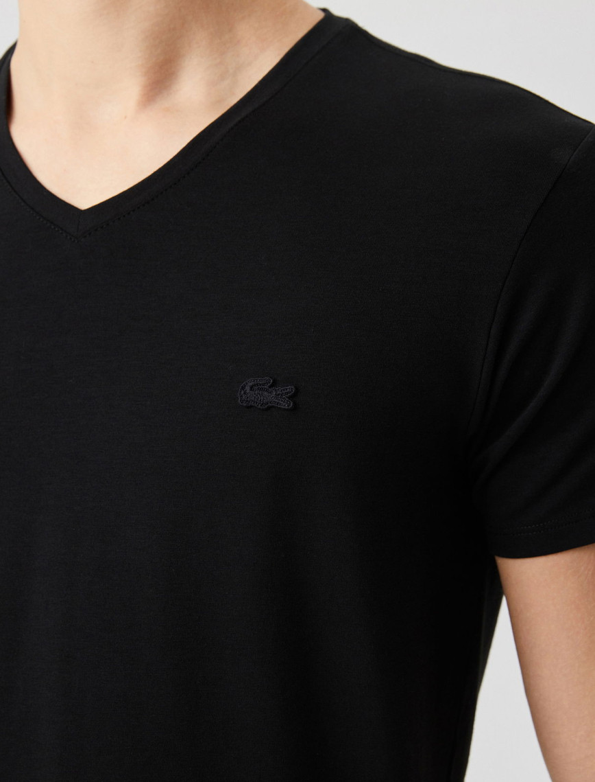 Lacoste Erkek V Yaka Siyah T-Shirt Lacoste Erkek V Yaka Siyah T-Shirt