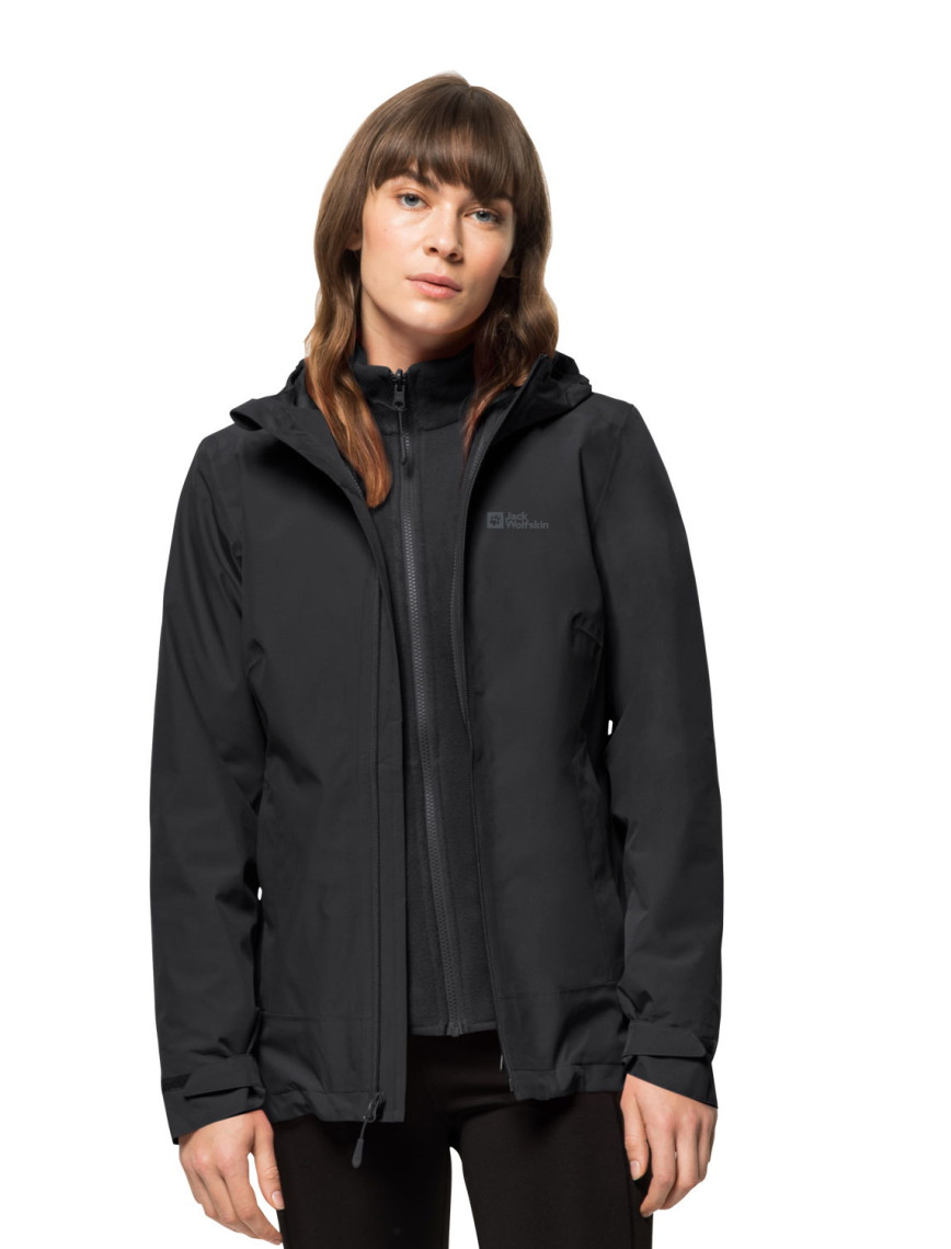 Jack Wolfskin Moonrise 3in1 Kadın Siyah Outdoor Ceketi Jack Wolfskin Moonrise 3in1 Kadın Siyah Outdoor Ceketi