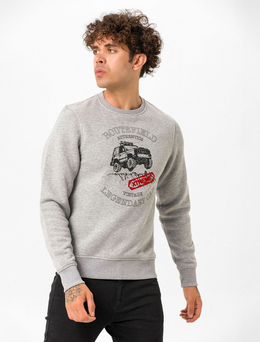 Routefield Huge Erkek Gri Sweatshirt Routefield Huge Erkek Gri Sweatshirt