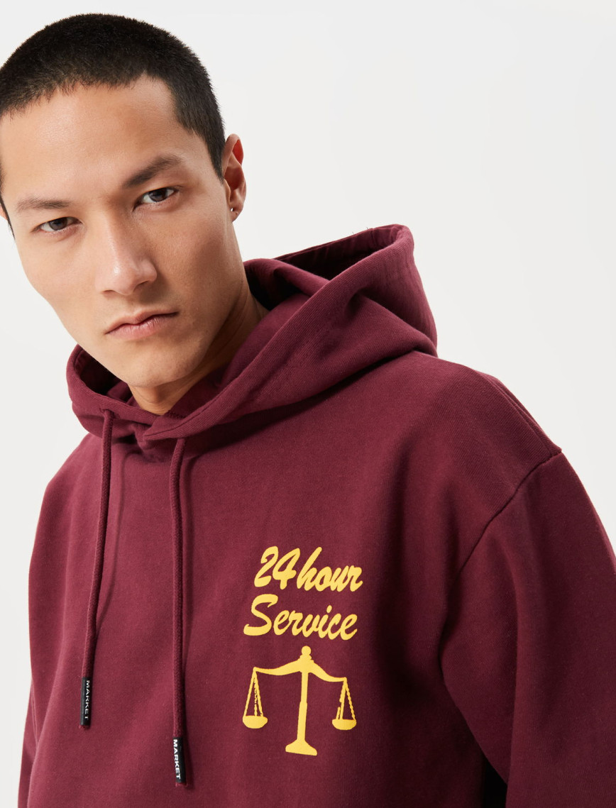 Market 24 Hr Lawyer Service Erkek Bordo Hoodie Market 24 Hr Lawyer Service Erkek Bordo Hoodie