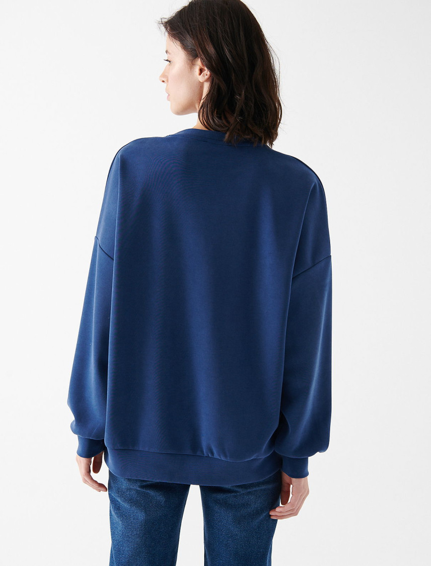 Mavi Lux Touch TENCEL TM Modal Lacivert Sweatshirt 168837-70491 Mavi Lux Touch TENCEL TM Modal Lacivert Sweatshirt 168837-70491