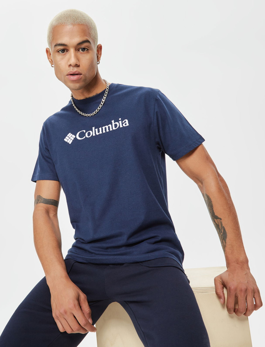 Columbia Basic Big Logo Brushed Erkek Lacivert T-Shirt Columbia Basic Big Logo Brushed Erkek Lacivert T-Shirt