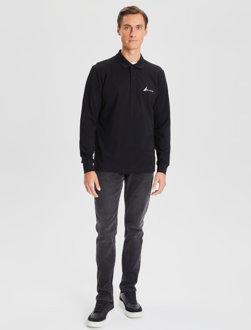 Nautica Erkek Siyah Classic Fit Uzun Kollu Polo Nautica Erkek Siyah Classic Fit Uzun Kollu Polo