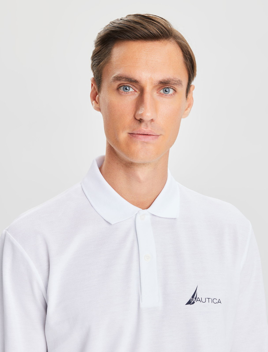 Nautica Erkek Beyaz Classic Fit Uzun Kollu Polo Nautica Erkek Beyaz Classic Fit Uzun Kollu Polo