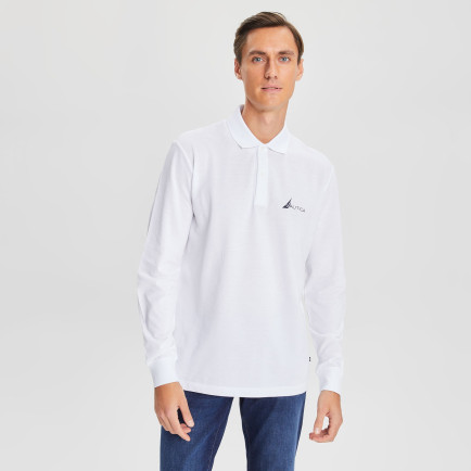 Nautica Erkek Beyaz Classic Fit Uzun Kollu Polo Nautica Erkek Beyaz Classic Fit Uzun Kollu Polo