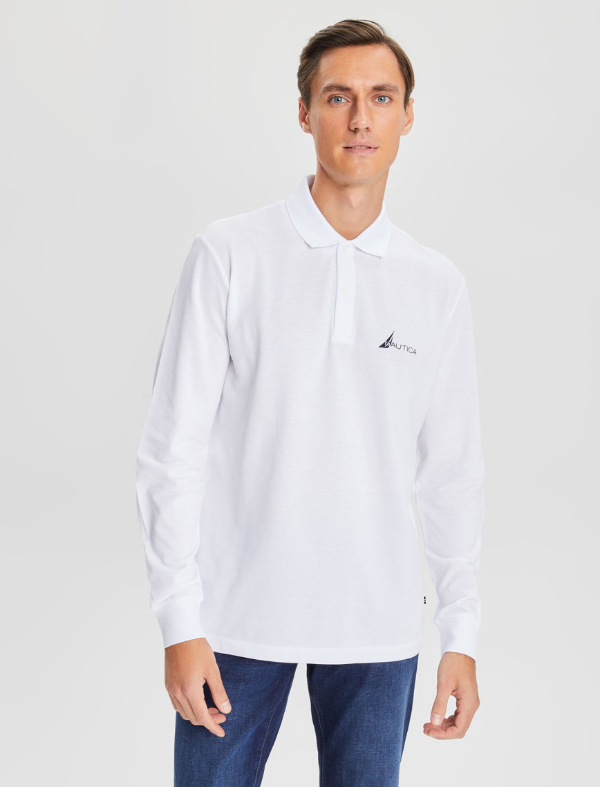 Nautica Erkek Beyaz Classic Fit Uzun Kollu Polo Nautica Erkek Beyaz Classic Fit Uzun Kollu Polo