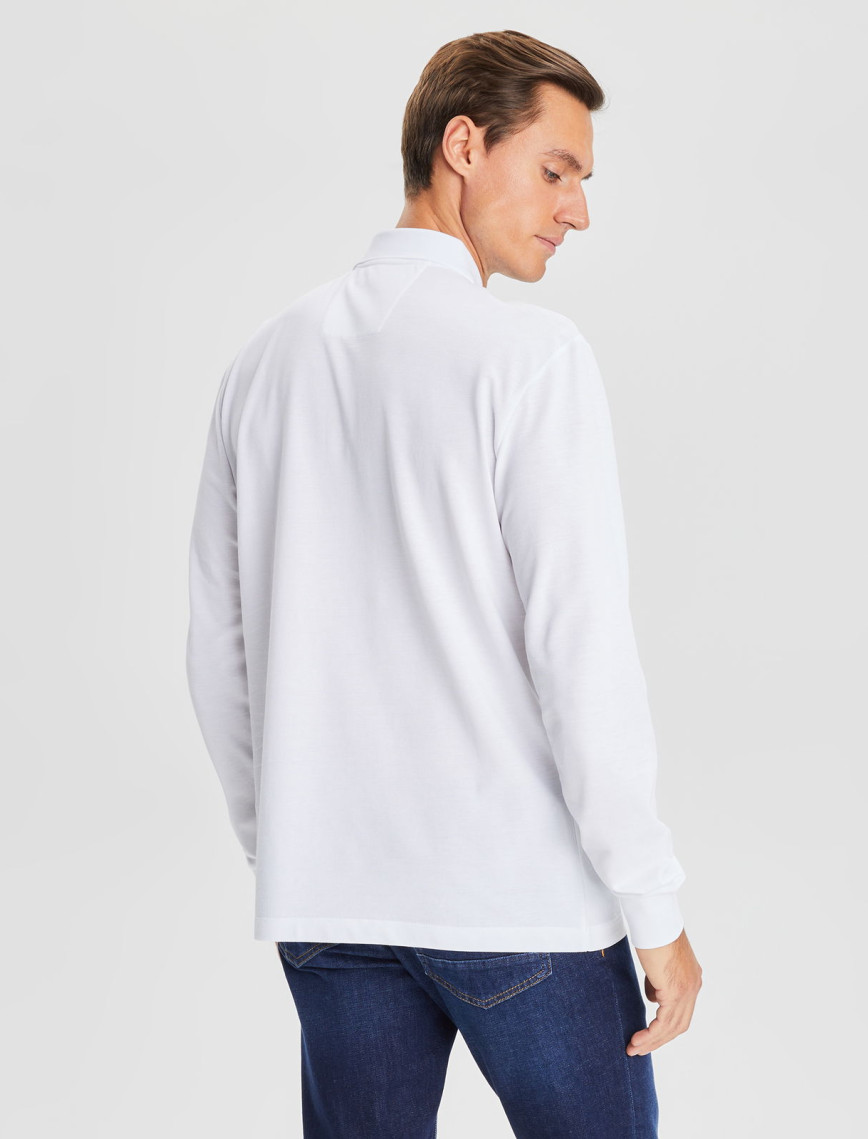 Nautica Erkek Beyaz Classic Fit Uzun Kollu Polo Nautica Erkek Beyaz Classic Fit Uzun Kollu Polo