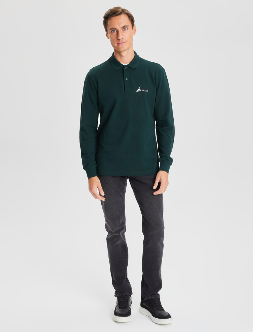 Nautica Erkek Yeşil Classic Fit Uzun Kollu Polo Nautica Erkek Yeşil Classic Fit Uzun Kollu Polo