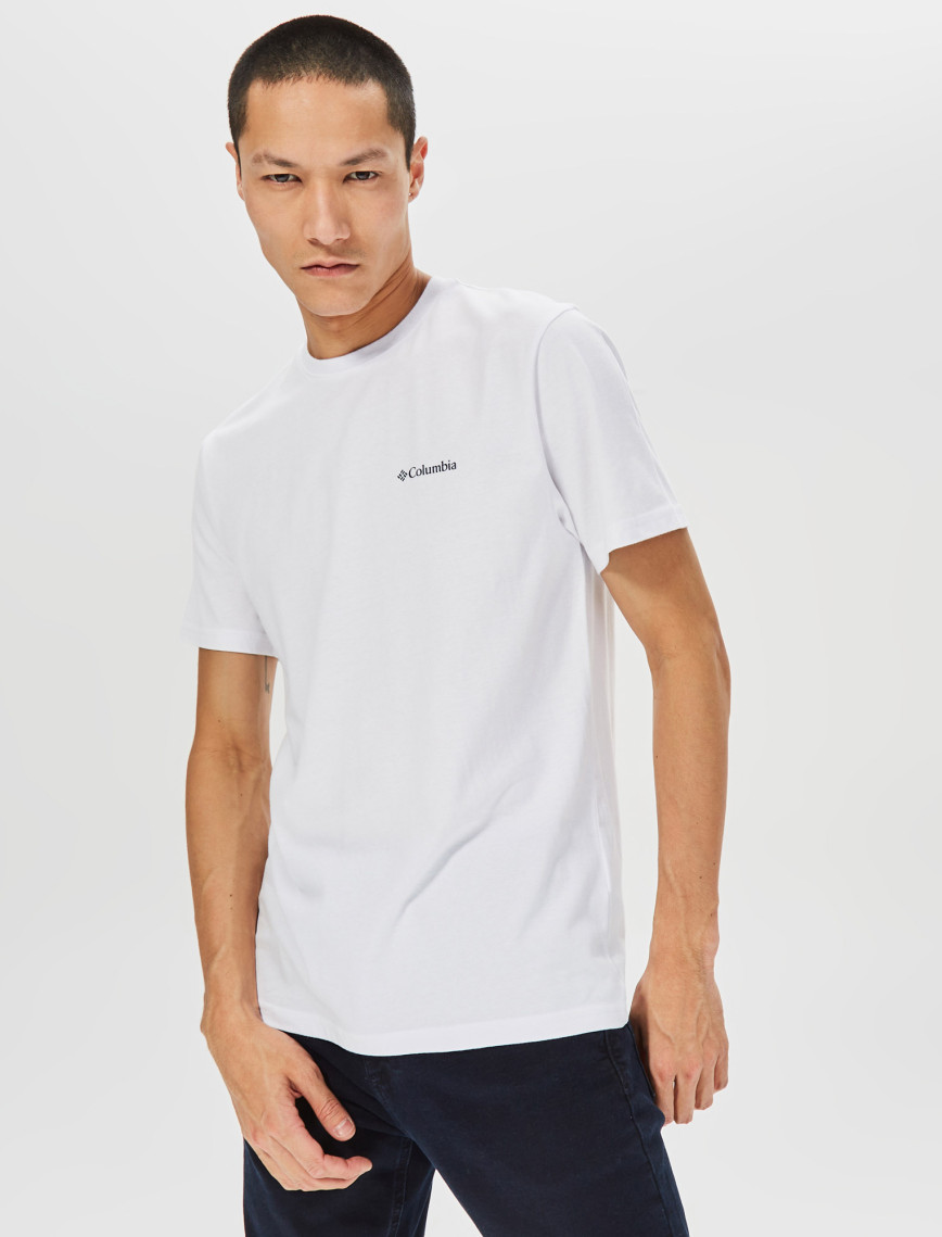 Columbia Basic Logo Brushed Erkek Beyaz Günlük T-Shirt Columbia Basic Logo Brushed Erkek Beyaz Günlük T-Shirt