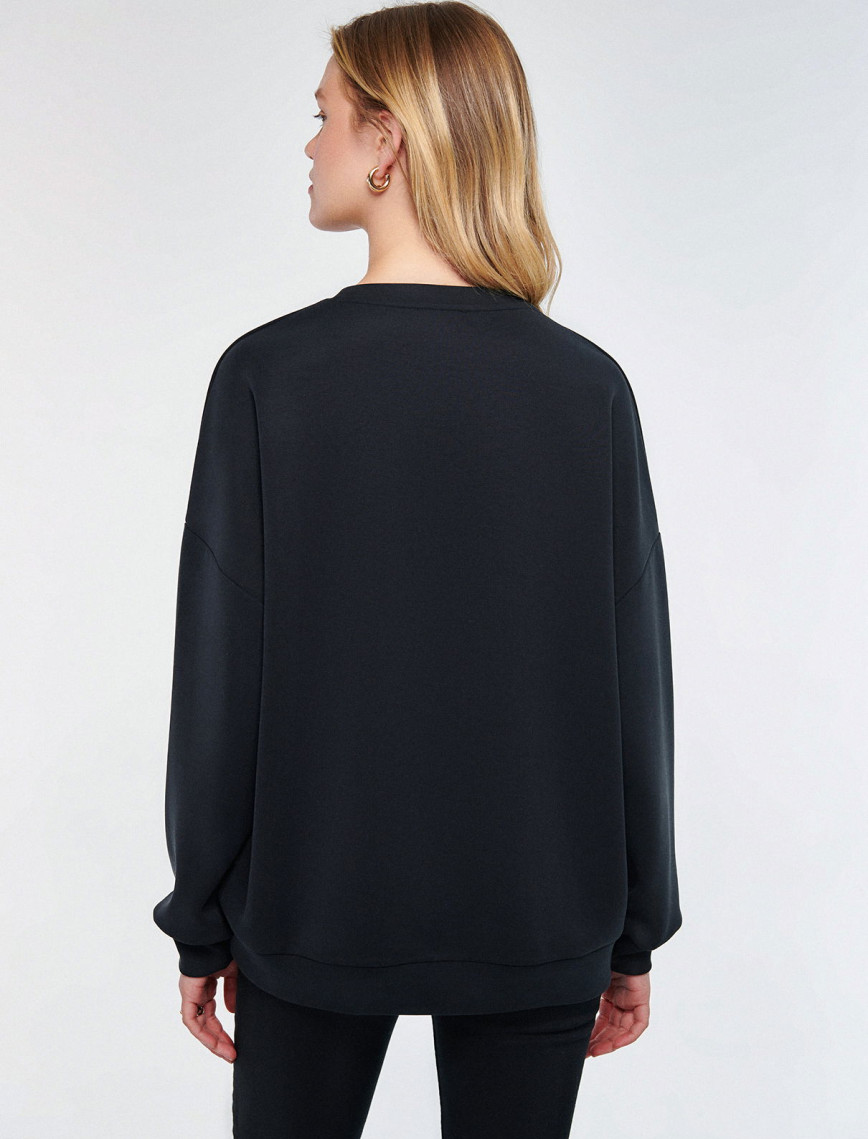 Mavi Lux Touch Siyah Modal Sweatshirt 168837-900 Mavi Lux Touch Siyah Modal Sweatshirt 168837-900