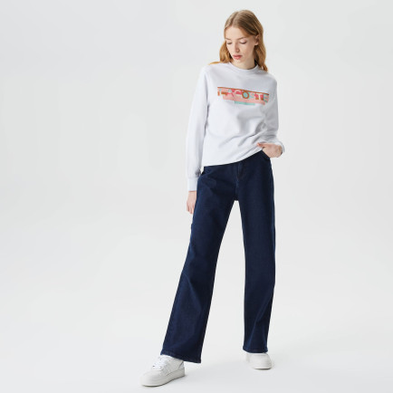 Lacoste Kadın Straight Fit Lacivert Jean Pantolon Lacoste Kadın Straight Fit Lacivert Jean Pantolon