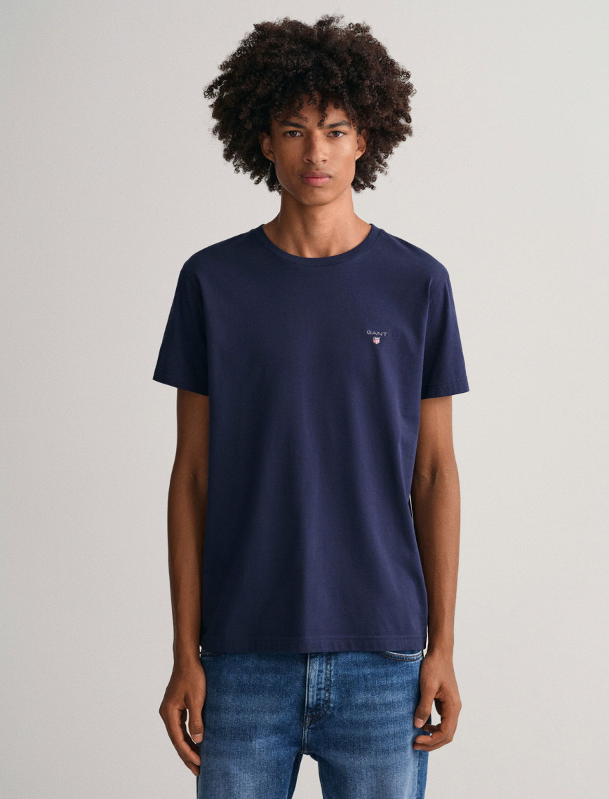 GANT Erkek Lacivert Regular Fit Bisiklet Yaka T-Shirt GANT Erkek Lacivert Regular Fit Bisiklet Yaka T-Shirt
