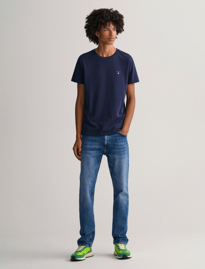 GANT Erkek Lacivert Regular Fit Bisiklet Yaka T-Shirt GANT Erkek Lacivert Regular Fit Bisiklet Yaka T-Shirt