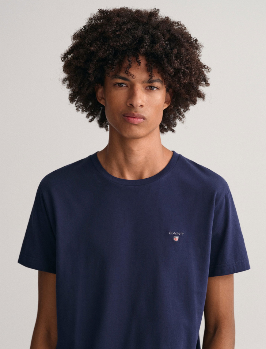 GANT Erkek Lacivert Regular Fit Bisiklet Yaka T-Shirt GANT Erkek Lacivert Regular Fit Bisiklet Yaka T-Shirt