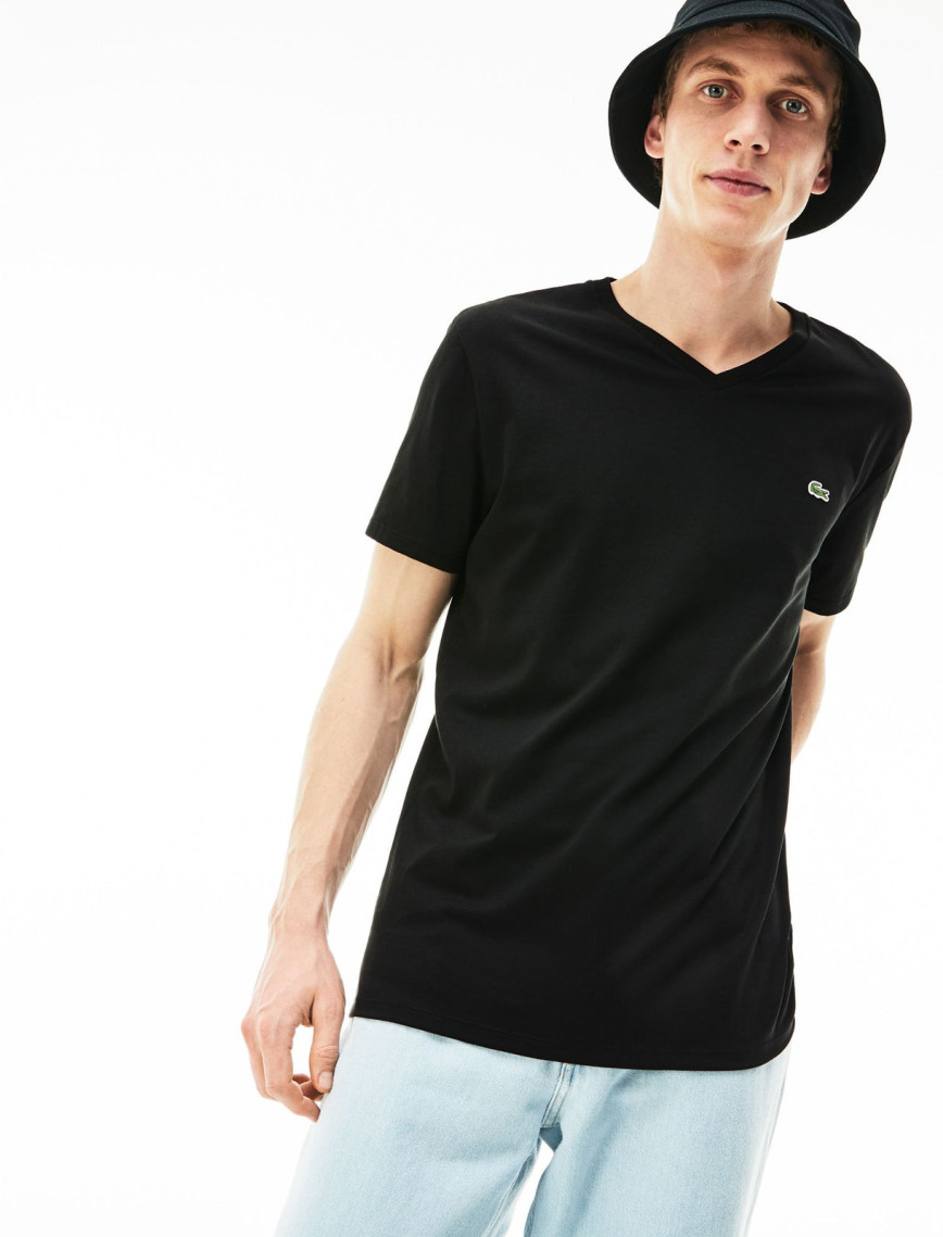 Lacoste Erkek Slim Fit V Yaka Siyah T-Shirt Lacoste Erkek Slim Fit V Yaka Siyah T-Shirt
