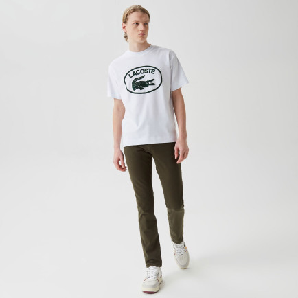 Lacoste Erkek Relaxed Fit Bisiklet Yaka Baskılı Beyaz T-Shirt Lacoste Erkek Relaxed Fit Bisiklet Yaka Baskılı Beyaz T-Shirt