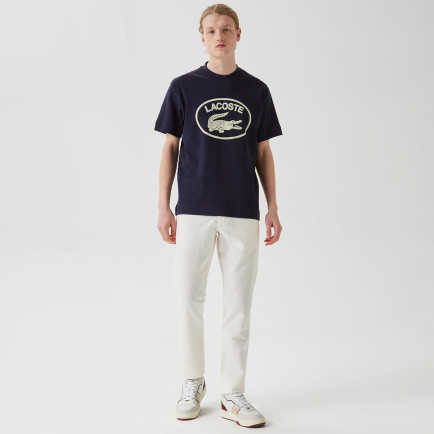 Lacoste Erkek Relaxed Fit Bisiklet Yaka Baskılı Lacivert T-Shirt Lacoste Erkek Relaxed Fit Bisiklet Yaka Baskılı Lacivert T-Shirt