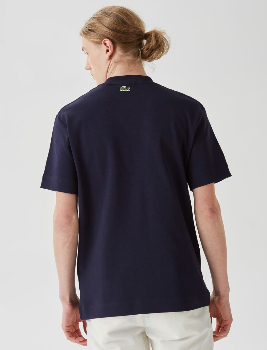 Lacoste Erkek Relaxed Fit Bisiklet Yaka Baskılı Lacivert T-Shirt Lacoste Erkek Relaxed Fit Bisiklet Yaka Baskılı Lacivert T-Shirt