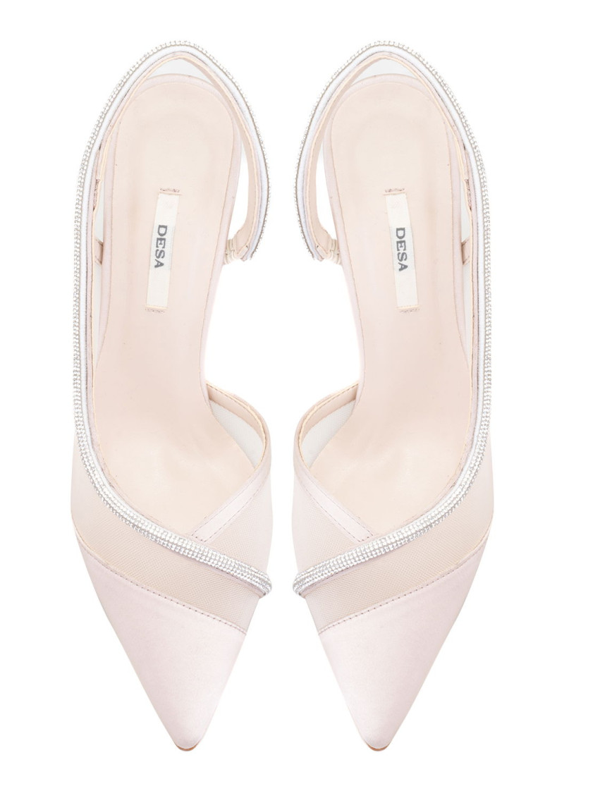 Kadın Bej Taşlı Saten Abiye Ayakkabı Kadın Bej Taşlı Saten Abiye Ayakkabı