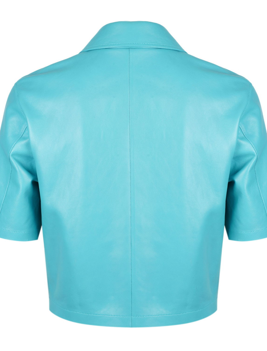 Teresina Turkuaz Kadın Deri Gömlek Teresina Turkuaz Kadın Deri Gömlek