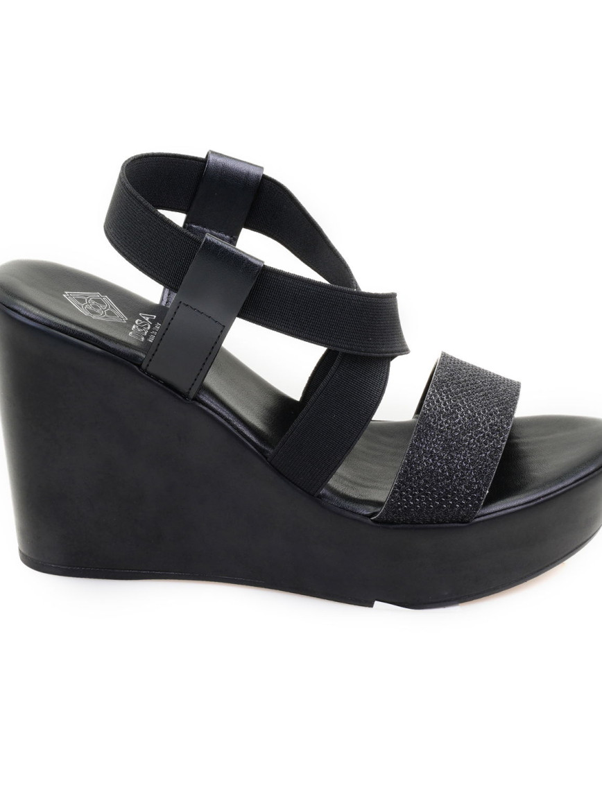 Kadın Siyah Dolgu Topuklu Sandalet Kadın Siyah Dolgu Topuklu Sandalet