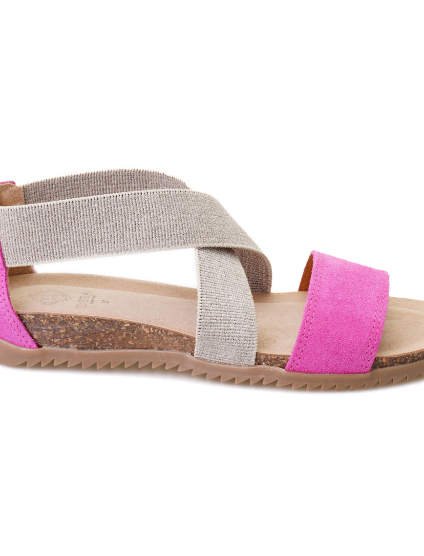 Kadın Pembe Süet Deri Sandalet Kadın Pembe Süet Deri Sandalet