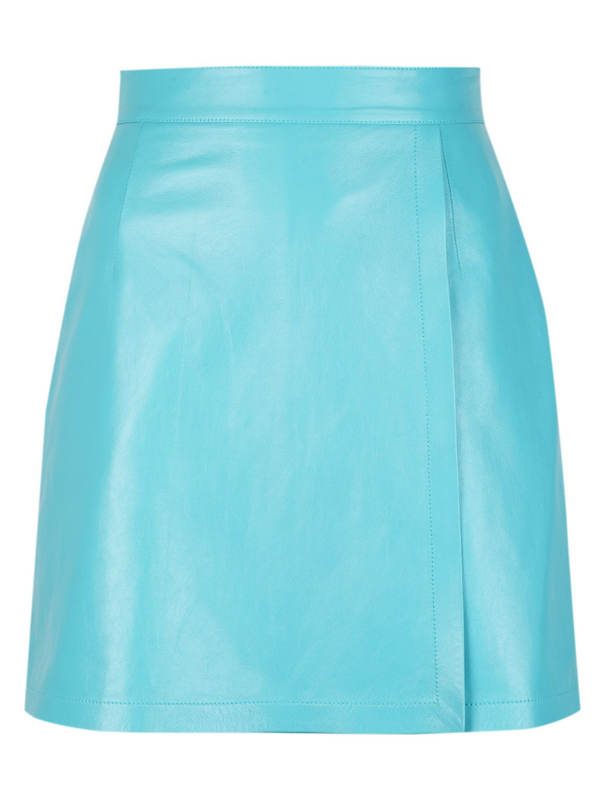 Tiberia Kadın Turkuaz Mini Deri Etek Tiberia Kadın Turkuaz Mini Deri Etek