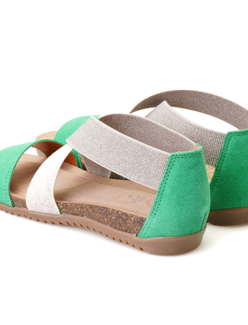Kadın Yeşil Süet Deri Sandalet Kadın Yeşil Süet Deri Sandalet