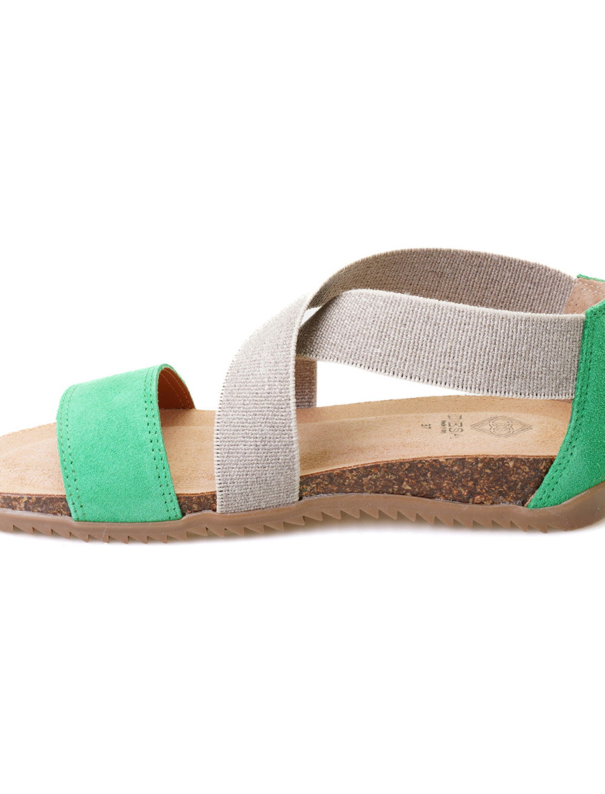 Kadın Yeşil Süet Deri Sandalet Kadın Yeşil Süet Deri Sandalet
