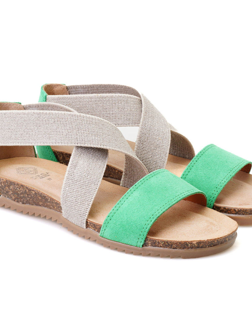 Kadın Pembe Süet Deri Sandalet Kadın Pembe Süet Deri Sandalet