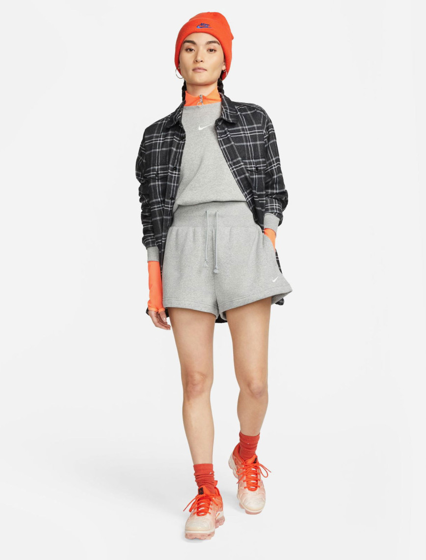 Nike Sportswear Phoenix Fleece High Rise Kadın Gri Şort Nike Sportswear Phoenix Fleece High Rise Kadın Gri Şort