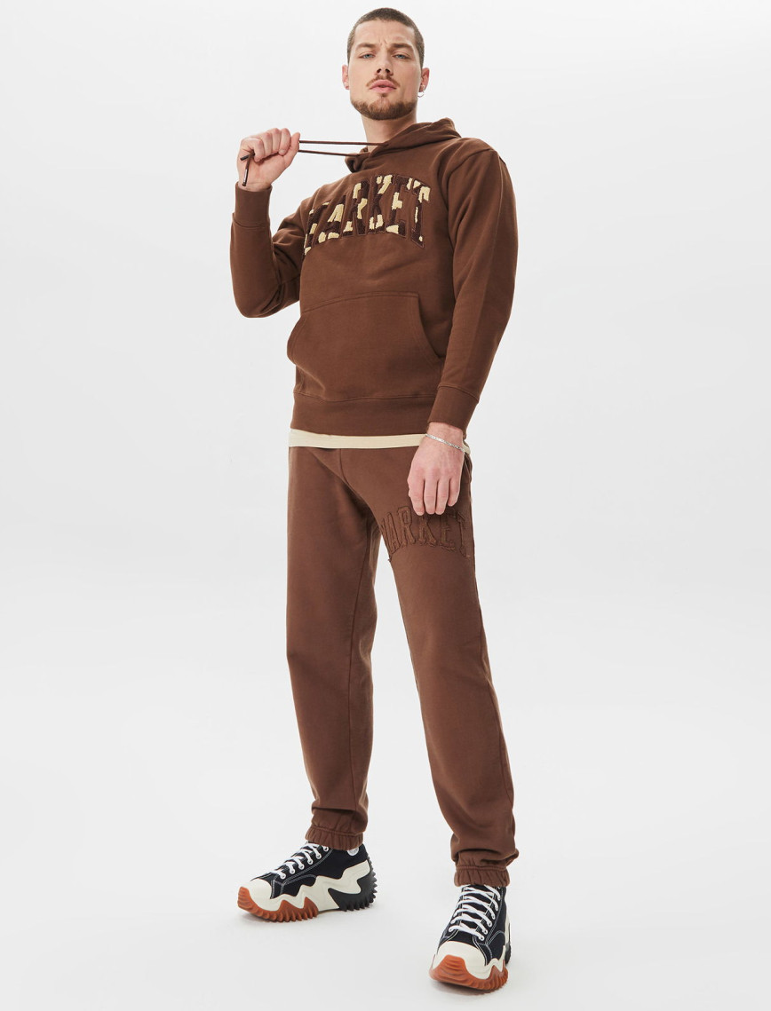 Market Chess Club Applique Fleece Erkek Beyaz Hoodie Market Chess Club Applique Fleece Erkek Beyaz Hoodie