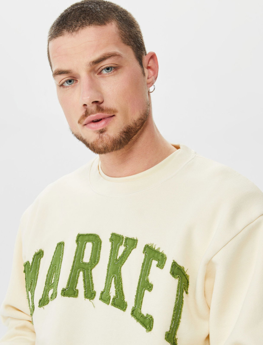 Market Vintage Wash Crewneck Erkek Bej Sweatshirt Market Vintage Wash Crewneck Erkek Bej Sweatshirt