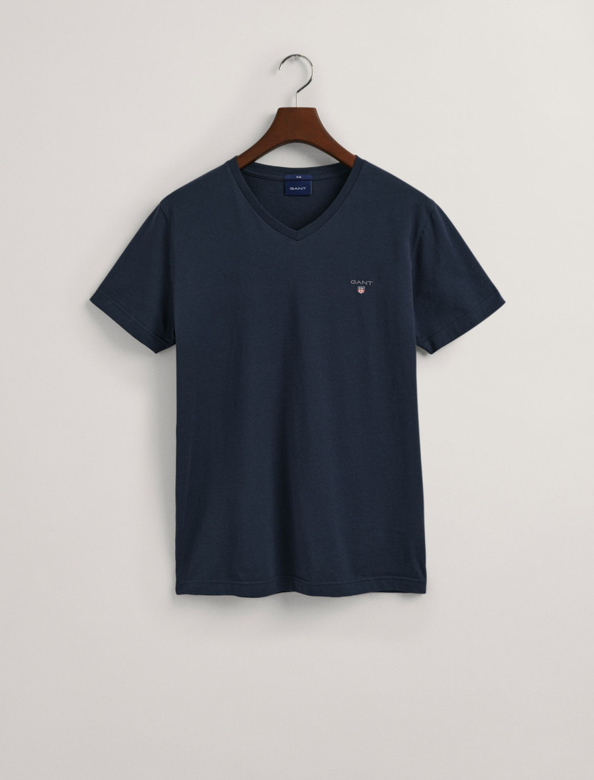 GANT Erkek Lacivert Slim Fit V Yaka T-shirt GANT Erkek Lacivert Slim Fit V Yaka T-shirt