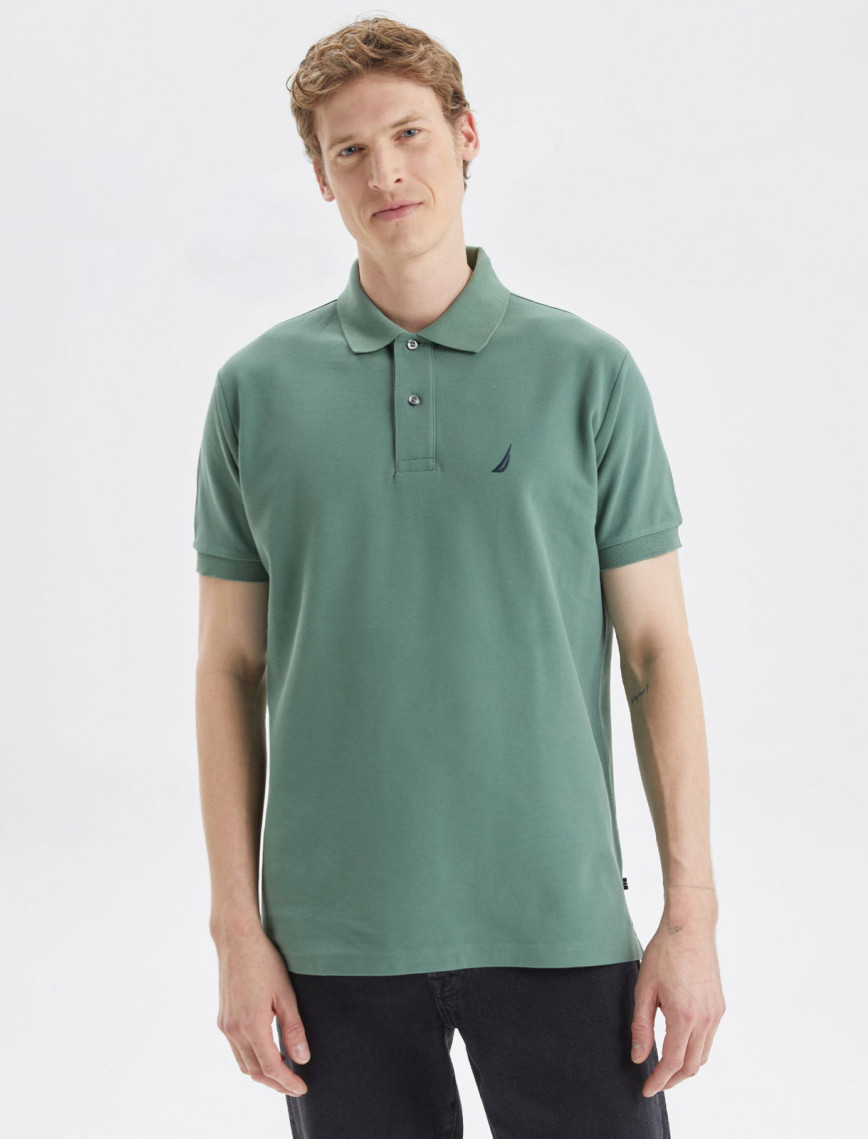 Nautica Erkek Yeşil Classic Fit Kısa Kollu Polo Yaka T-Shirt