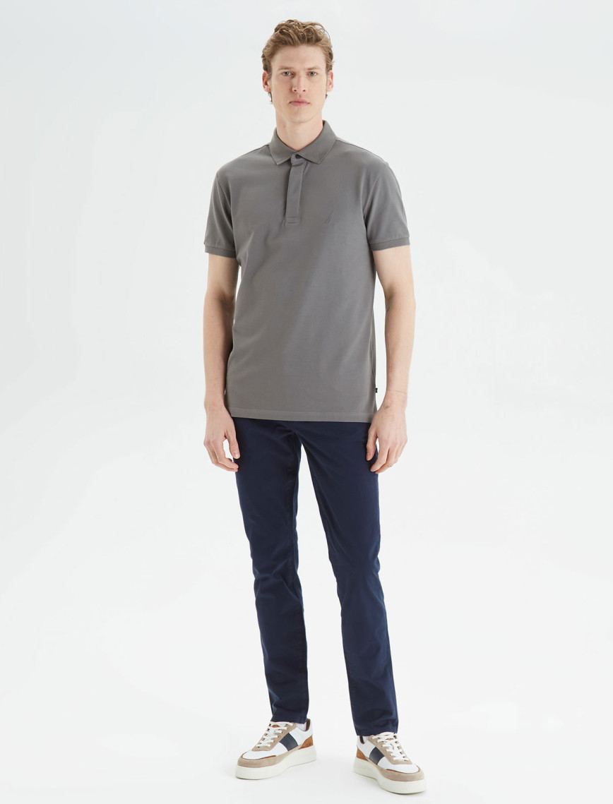 Nautica Erkek Gri Slim Fit Kısa Kollu Polo Nautica Erkek Gri Slim Fit Kısa Kollu Polo