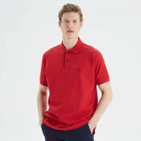 Nautica Erkek Kırmızı Classic Fit Kısa Kollu Polo Yaka T-Shirt