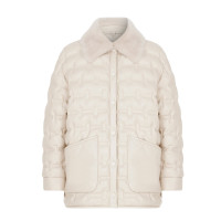 Avari Krem Kadın Puffer Deri Mont Avari Krem Kadın Puffer Deri Mont