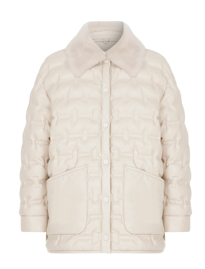 Avari Mor Kadın Puffer Deri Mont Avari Mor Kadın Puffer Deri Mont